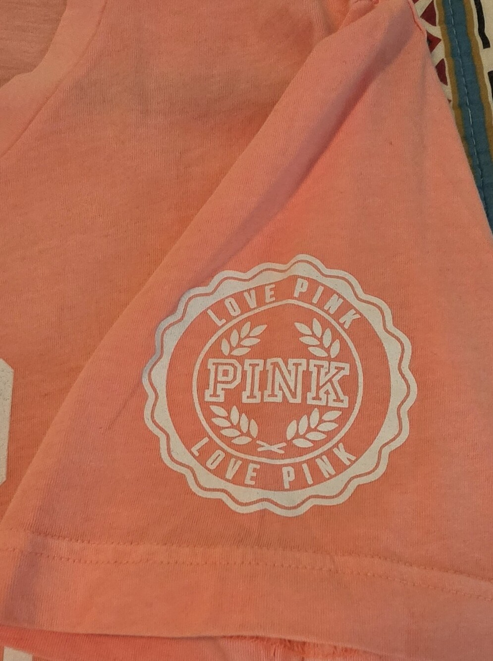 PINK Victoria's Secret Peach Graphic Short-Sleeve Tshirt, Need More Coffee Sz L - Picture 5 of 6